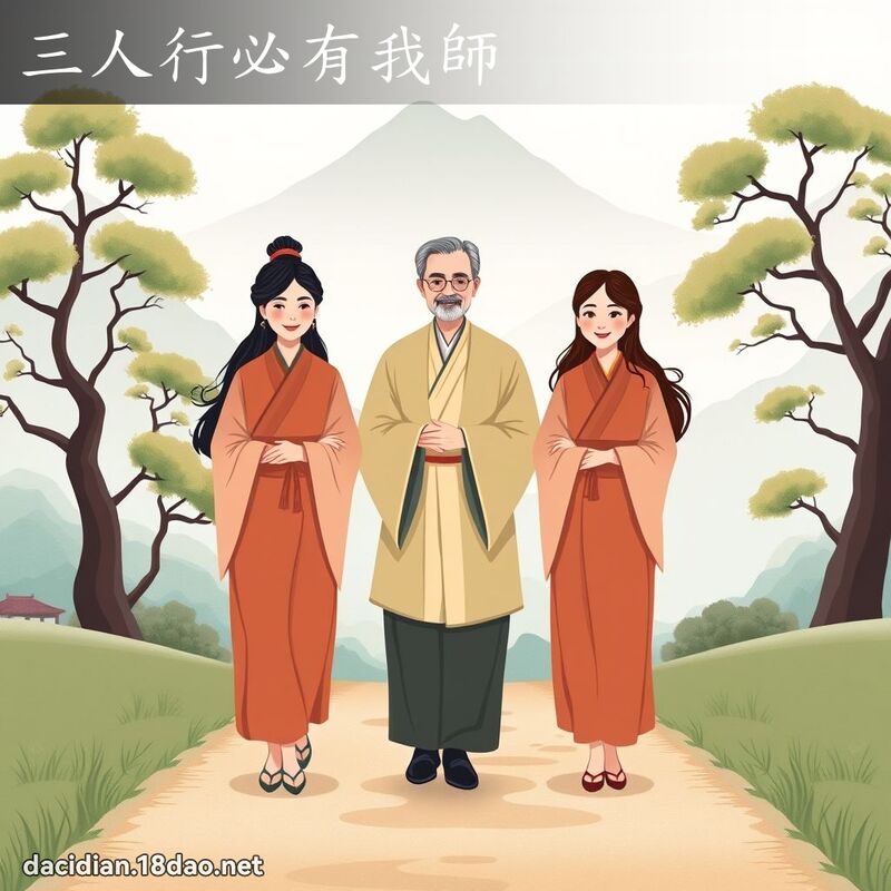 三人行必有我师 - 国语大辞典配图