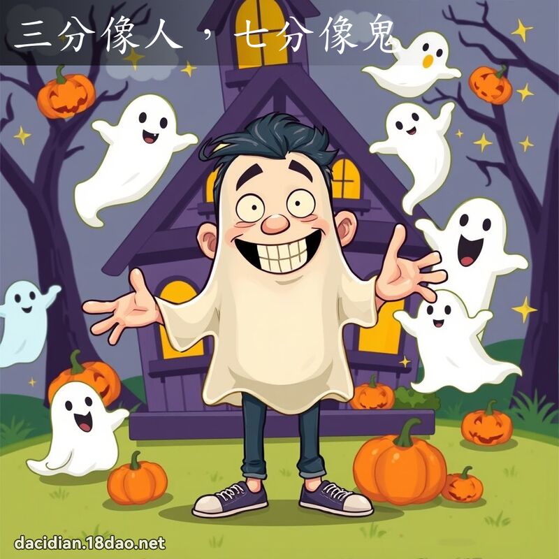 三分像人，七分像鬼 - 國語大辭典配圖