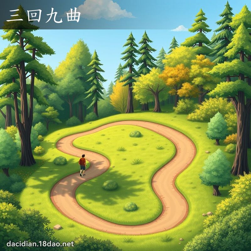 三回九曲 - 國語大辭典配圖