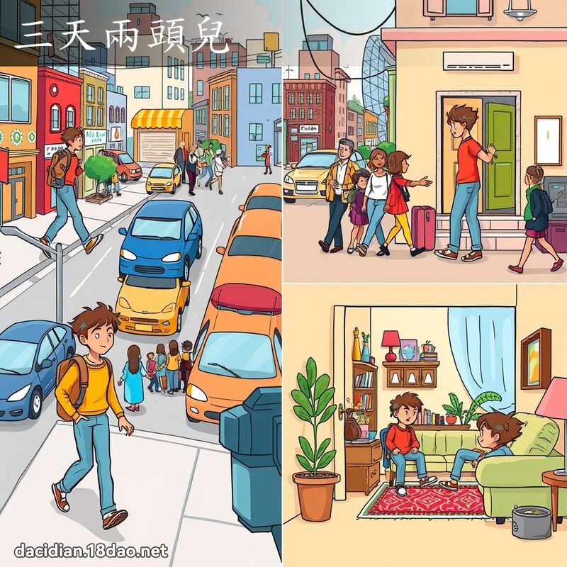 三天兩頭兒 - 國語大辭典配圖