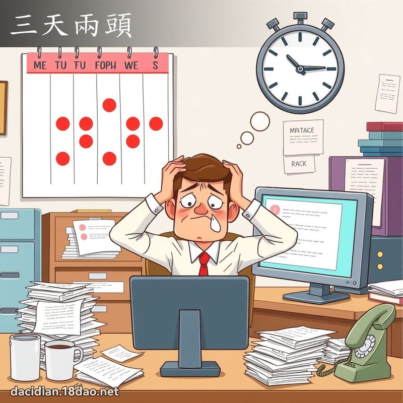三天兩頭 - 國語大辭典配圖