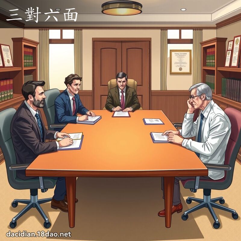 三对六面 - 国语大辞典配图