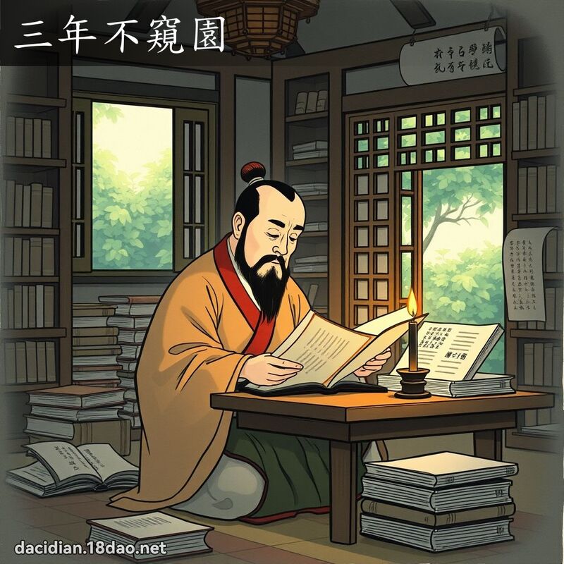 三年不窺園 - 國語大辭典配圖