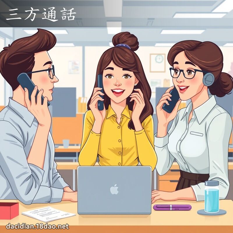 三方通話 - 國語大辭典配圖