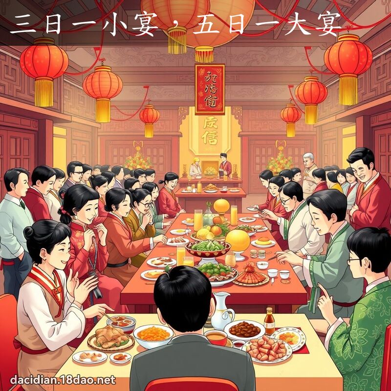 三日一小宴，五日一大宴 - 國語大辭典配圖