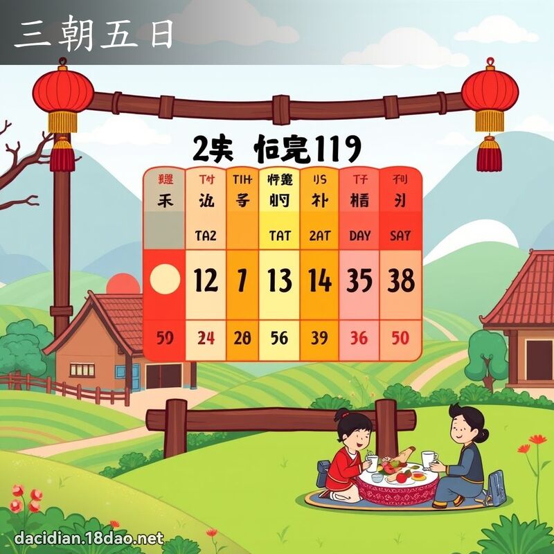 三朝五日 - 國語大辭典配圖