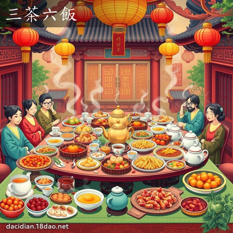三茶六飯 - 國語大辭典配圖