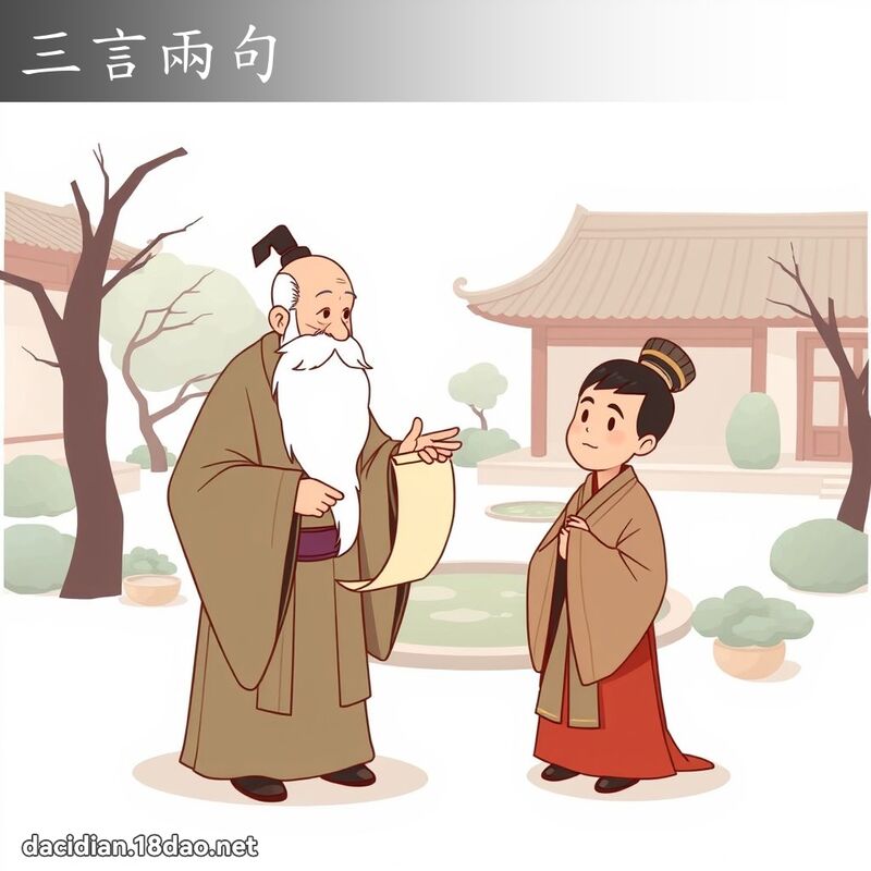 三言两句 - 国语大辞典配图