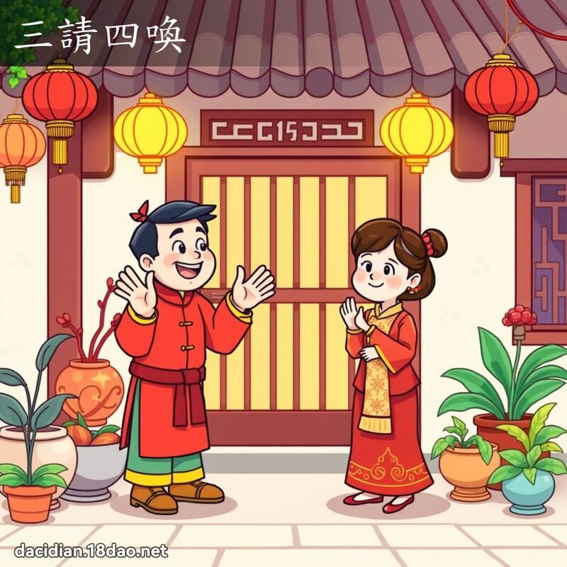 三請四喚 - 國語大辭典配圖