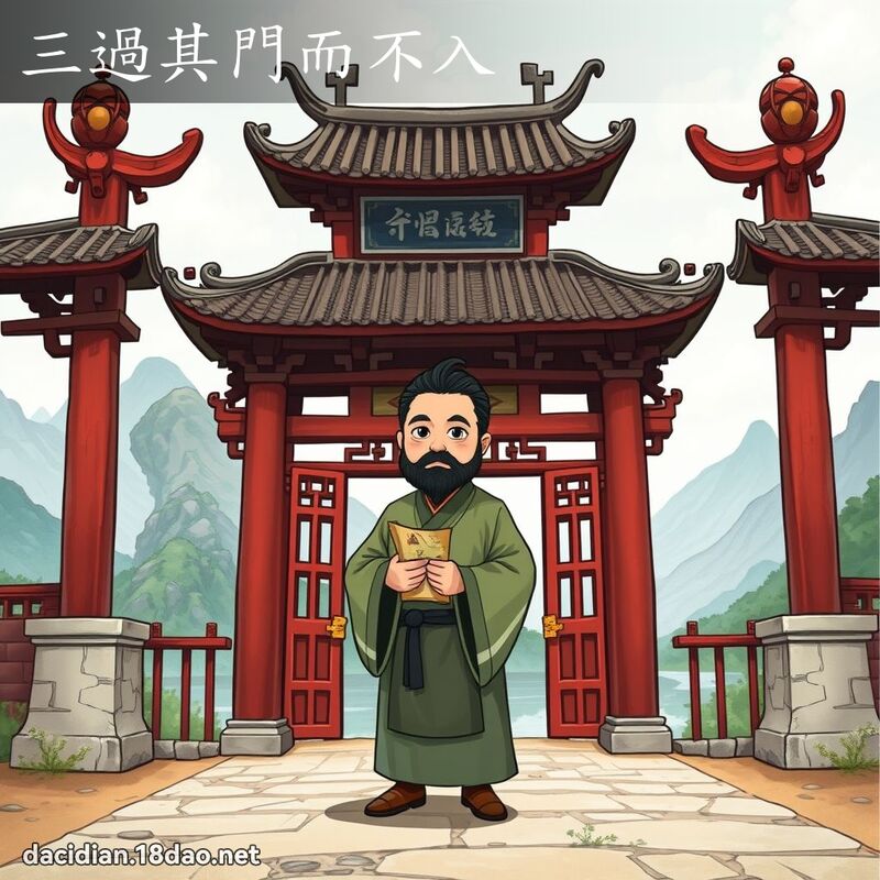 三過其門而不入 - 國語大辭典配圖