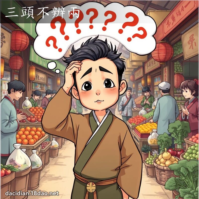三头不辨两 - 国语大辞典配图