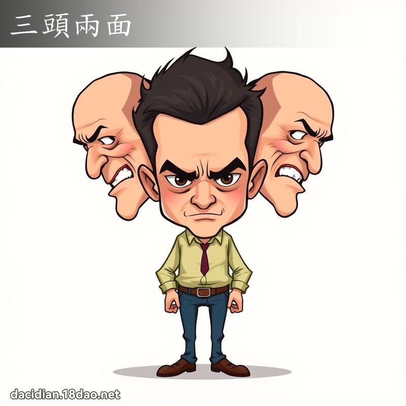 三頭兩面 - 國語大辭典配圖