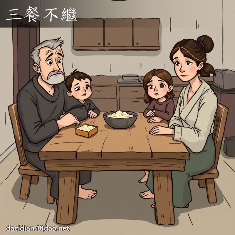 三餐不继 - 国语大辞典配图