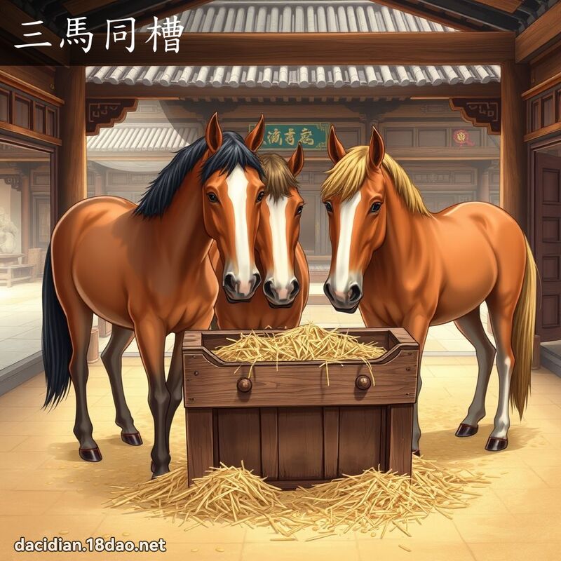 三馬同槽 - 國語大辭典配圖