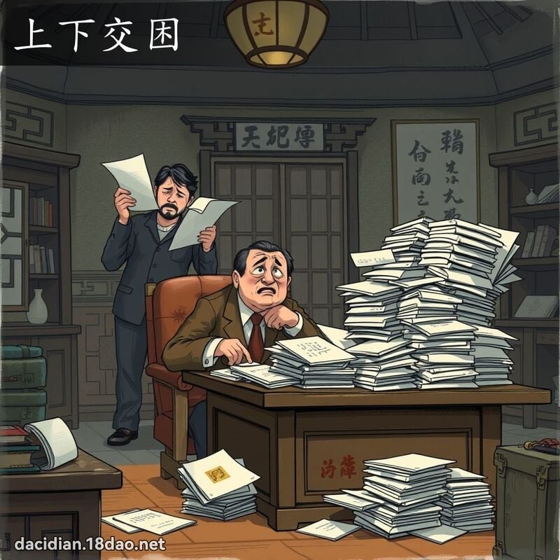 上下交困 - 国语大辞典配图