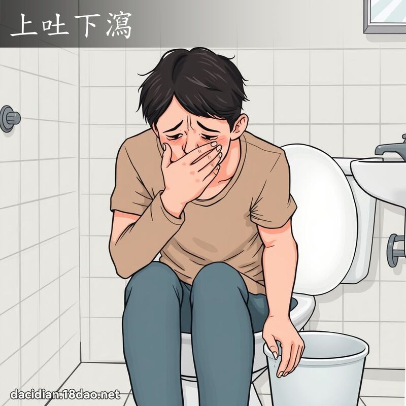 上吐下泻 - 国语大辞典配图