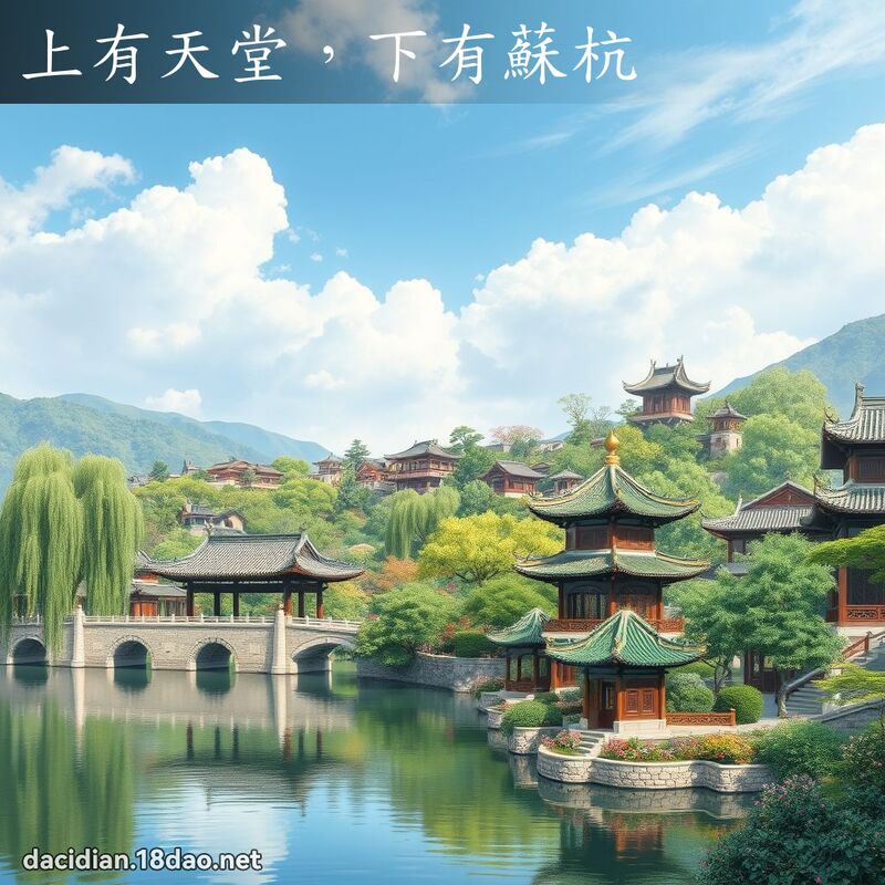 上有天堂，下有苏杭 - 国语大辞典配图