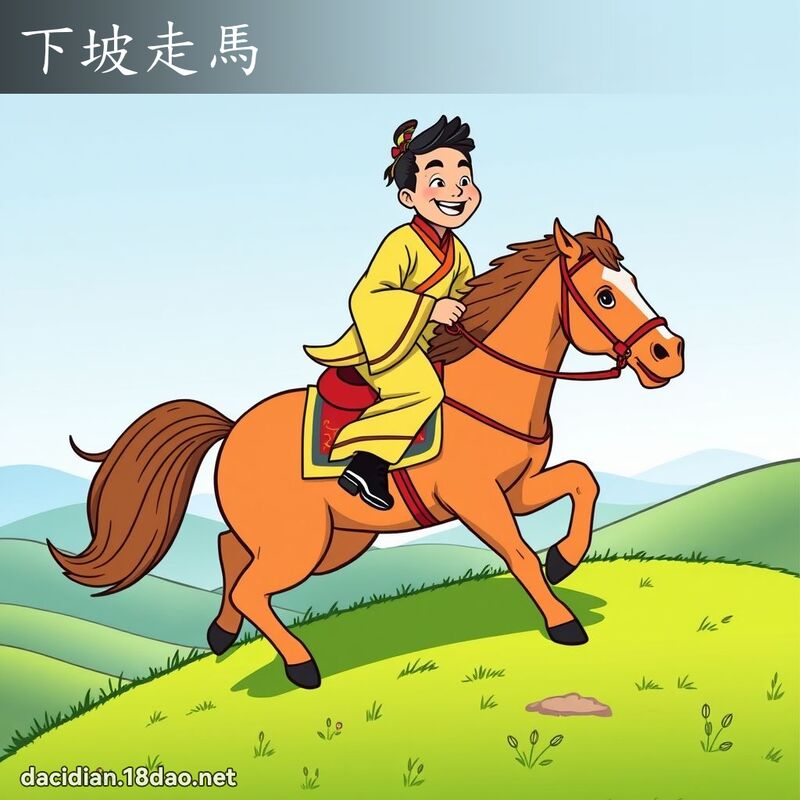 下坡走馬 - 國語大辭典配圖