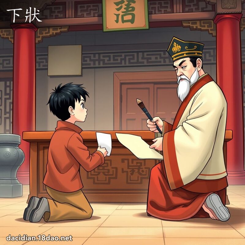 下狀 - 國語大辭典配圖