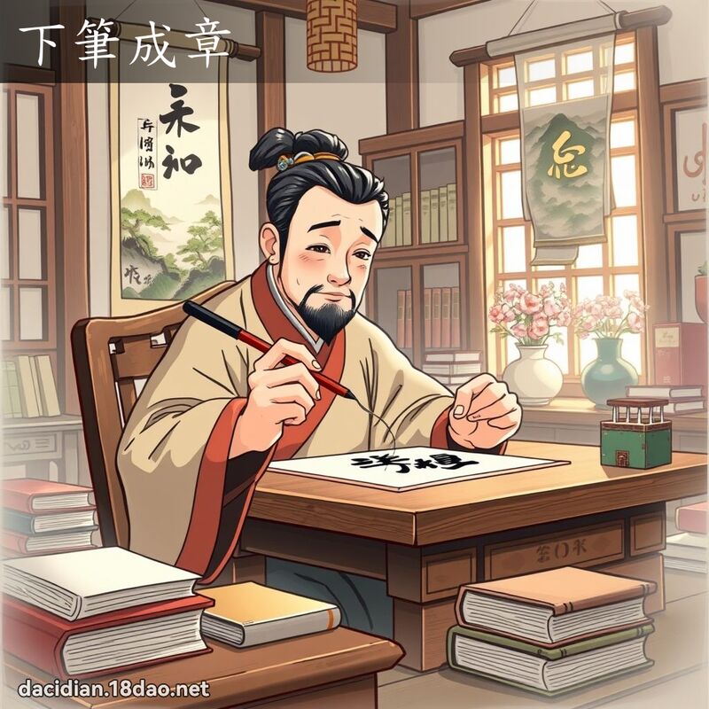 下筆成章 - 國語大辭典配圖