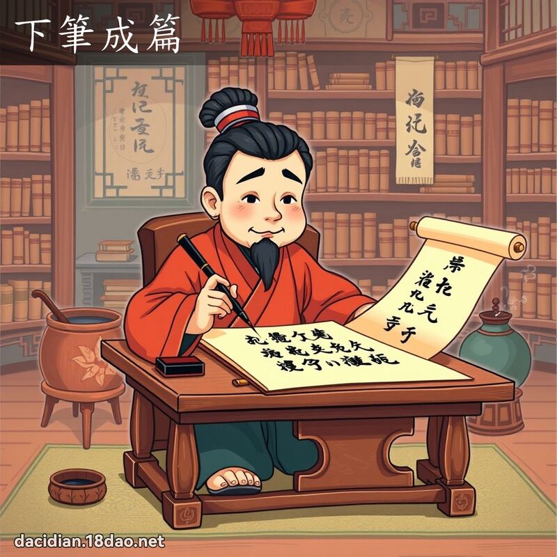 下筆成篇 - 國語大辭典配圖