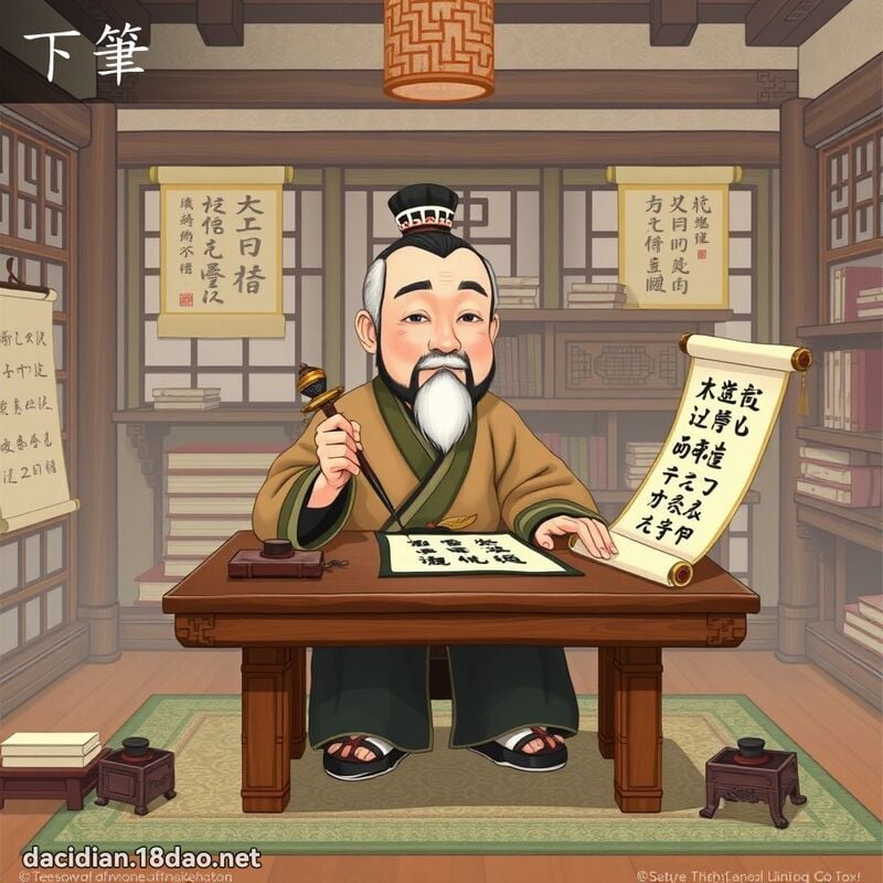 下笔 - 国语大辞典配图