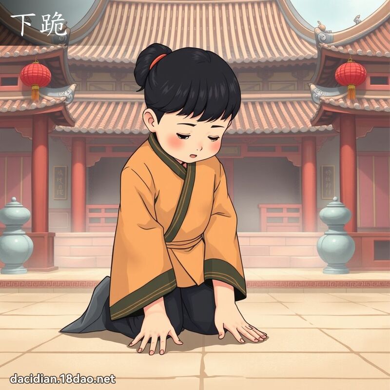 下跪 - 国语大辞典配图