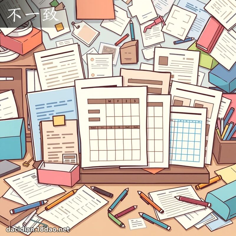 不一致 - 国语大辞典配图