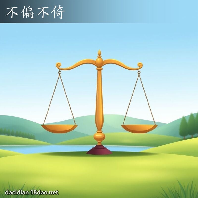 不偏不倚 - 国语大辞典配图