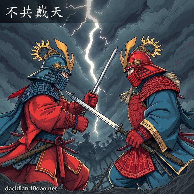不共戴天 - 國語大辭典配圖