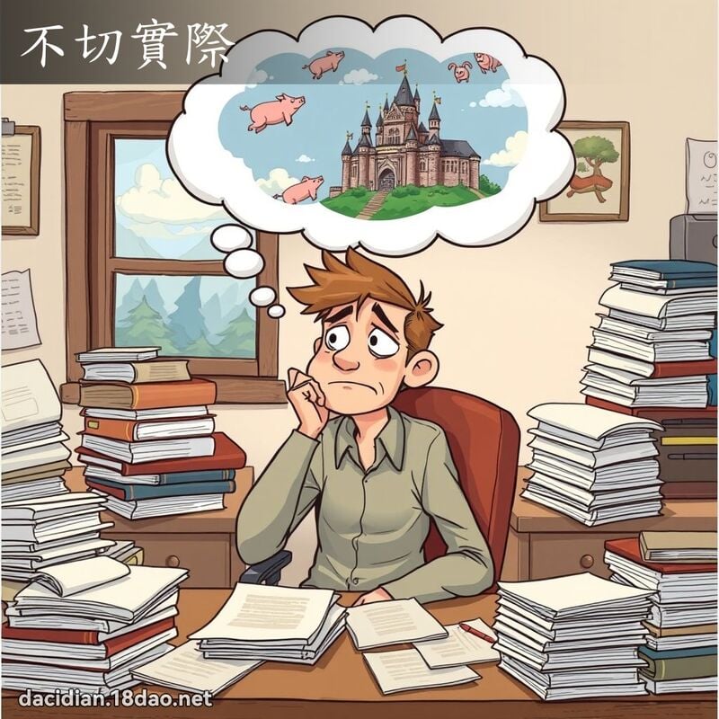 不切实际 - 国语大辞典配图