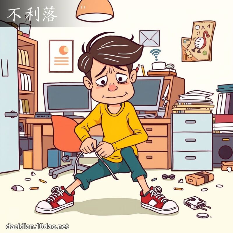 不利落 - 國語大辭典配圖