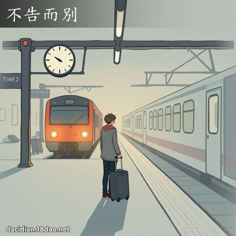 不告而別 - 国语大辞典配图