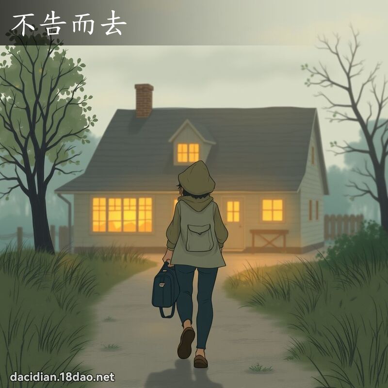 不告而去 - 国语大辞典配图