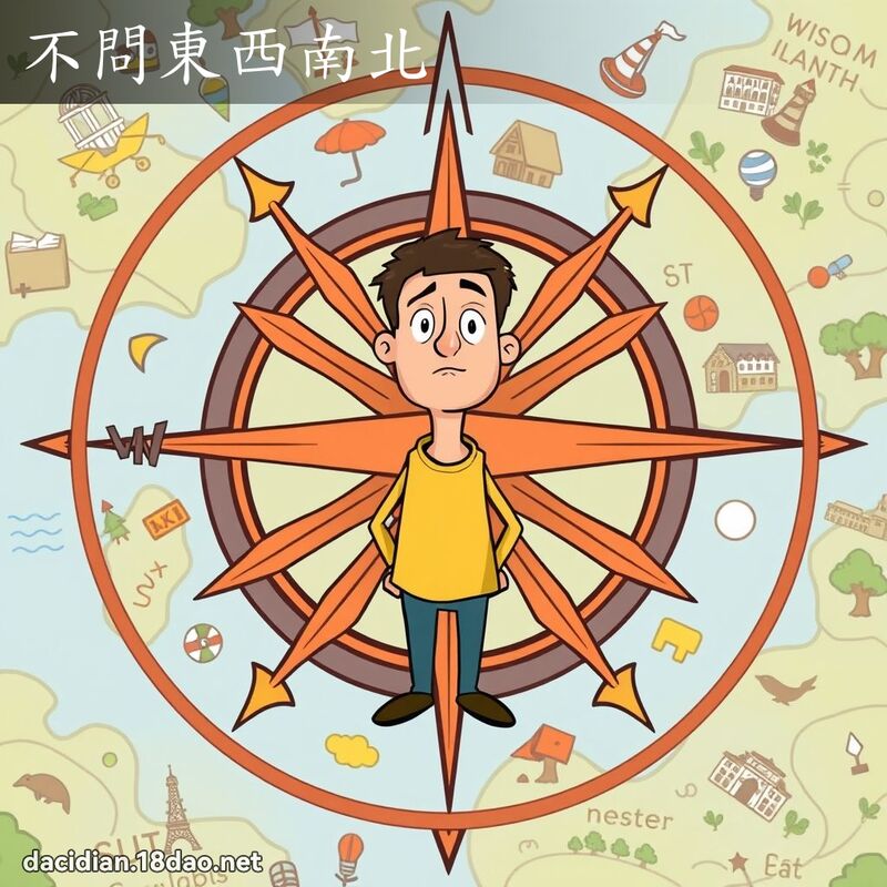 不问东西南北 - 国语大辞典配图