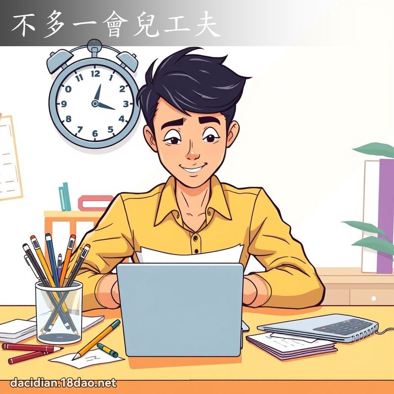 不多一会儿工夫 - 国语大辞典配图