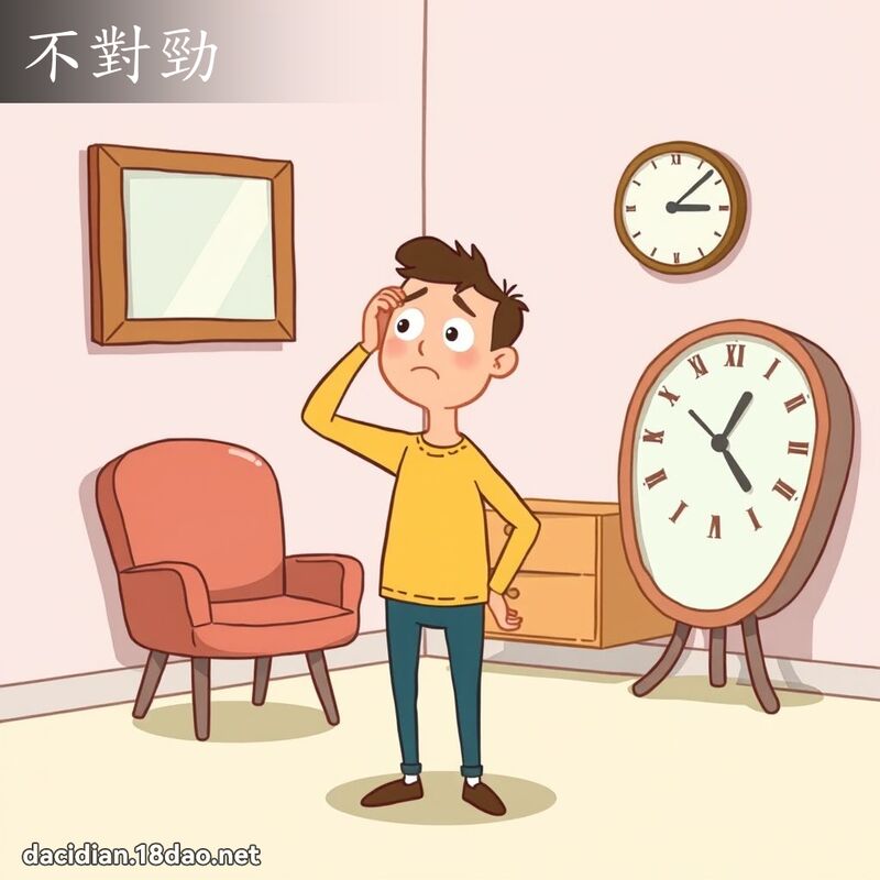 不對勁 - 國語大辭典配圖