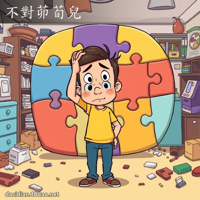 不對茆荀兒 - 國語大辭典配圖