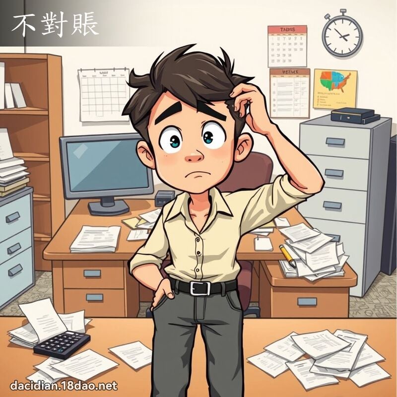不對賬 - 國語大辭典配圖