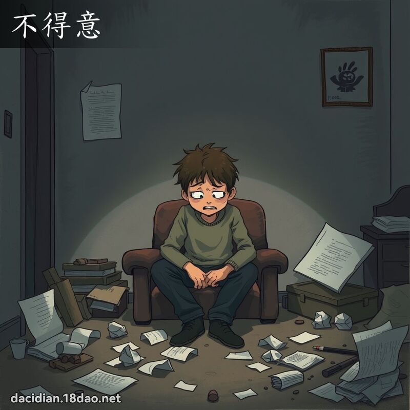 不得意 - 国语大辞典配图