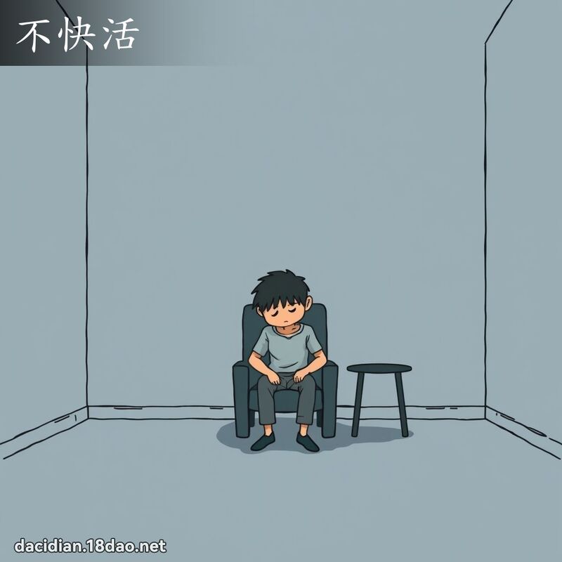 不快活 - 国语大辞典配图