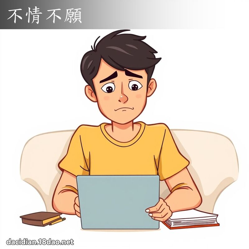 不情不願 - 國語大辭典配圖