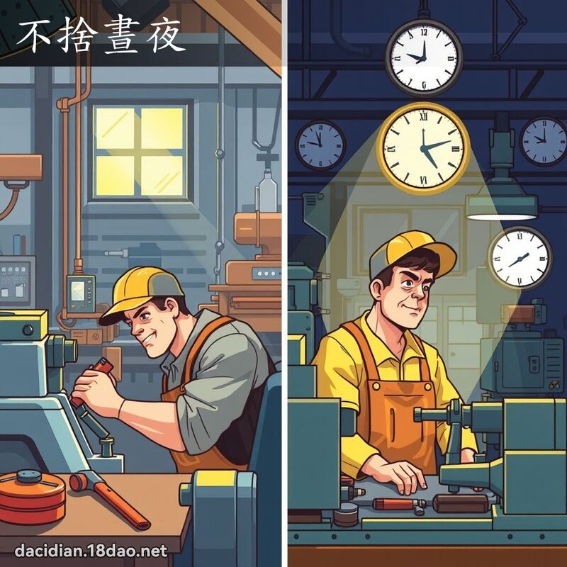 不捨晝夜 - 國語大辭典配圖
