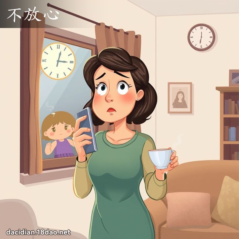 不放心 - 国语大辞典配图
