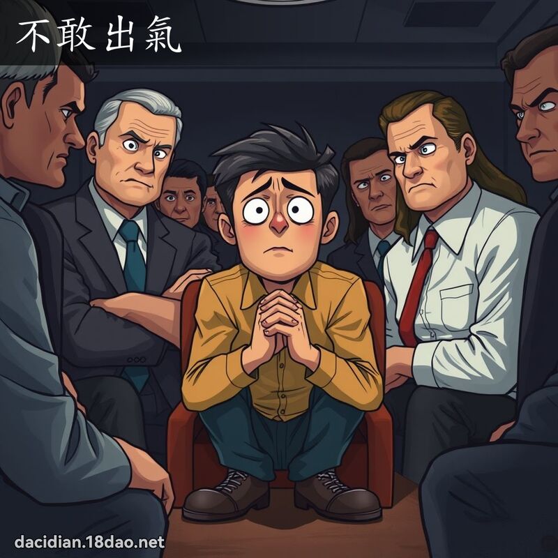 不敢出气 - 国语大辞典配图