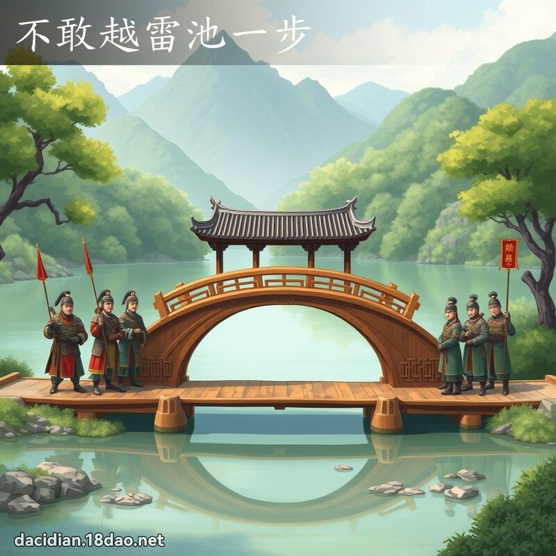 不敢越雷池一步 - 国语大辞典配图