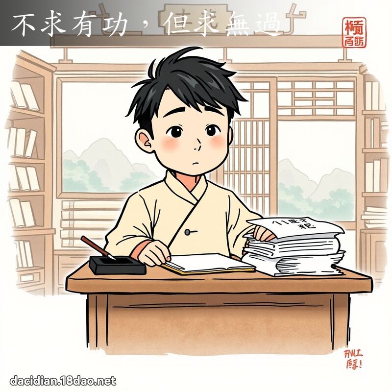 不求有功，但求无过 - 国语大辞典配图