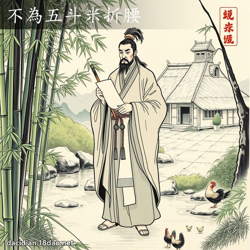 不為五斗米折腰 - 國語大辭典配圖