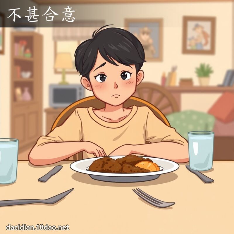 不甚合意 - 国语大辞典配图