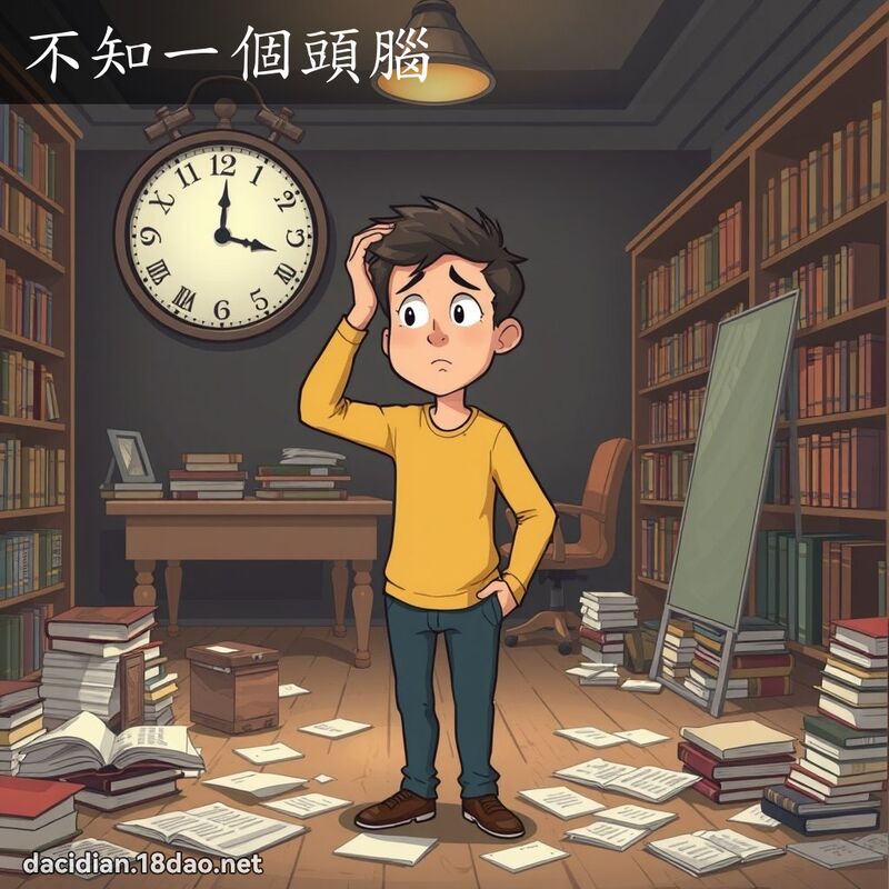 不知一個頭腦 - 國語大辭典配圖